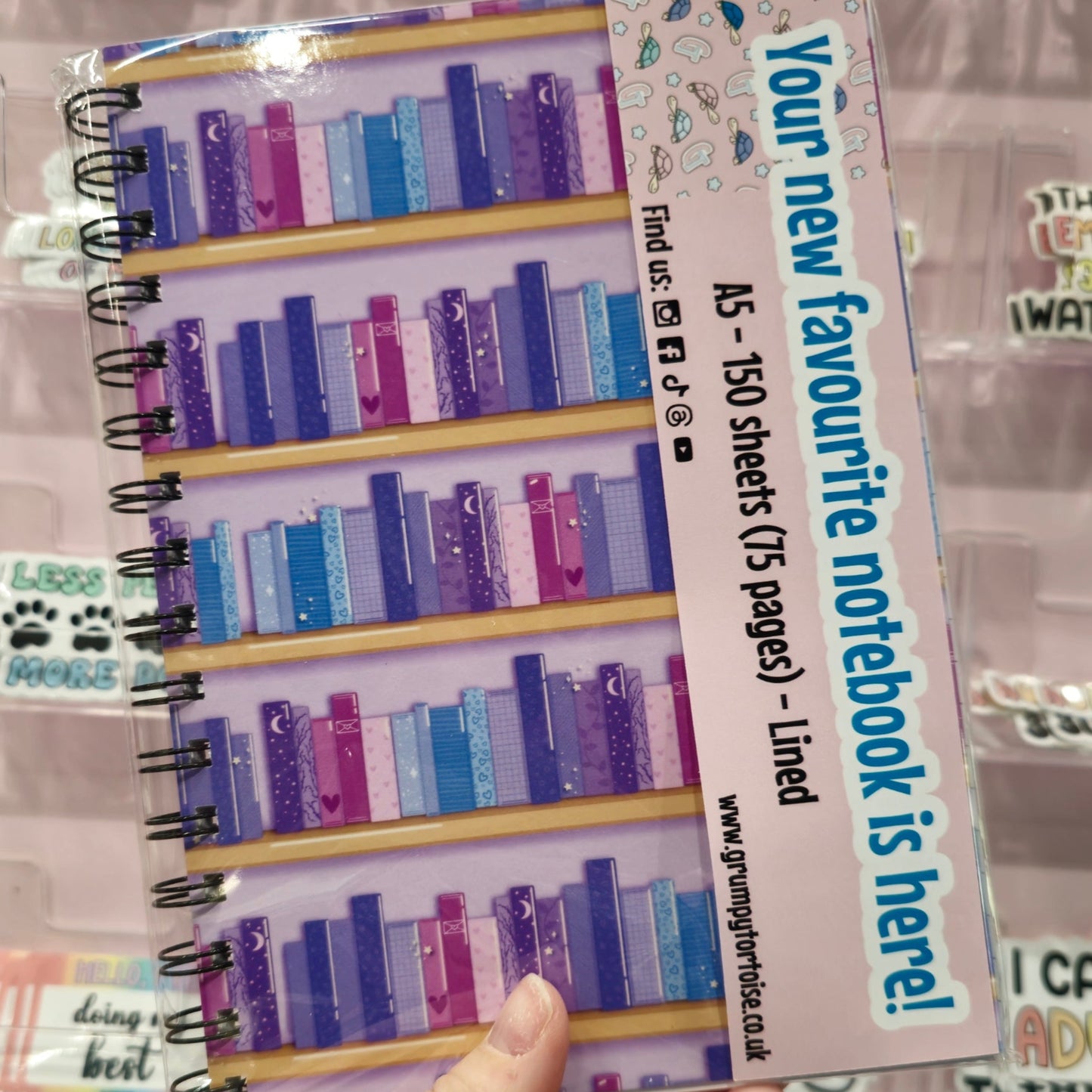 Spiral Notebooks - Lilac Library Wire Bound Notebook - Lined Journal - Gift