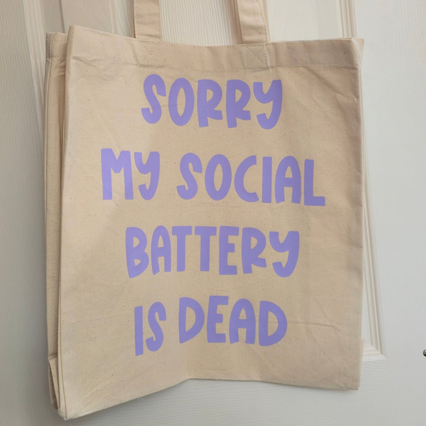 Tote Bag - Sorry my social battery is dead - Funny Bag - Gift