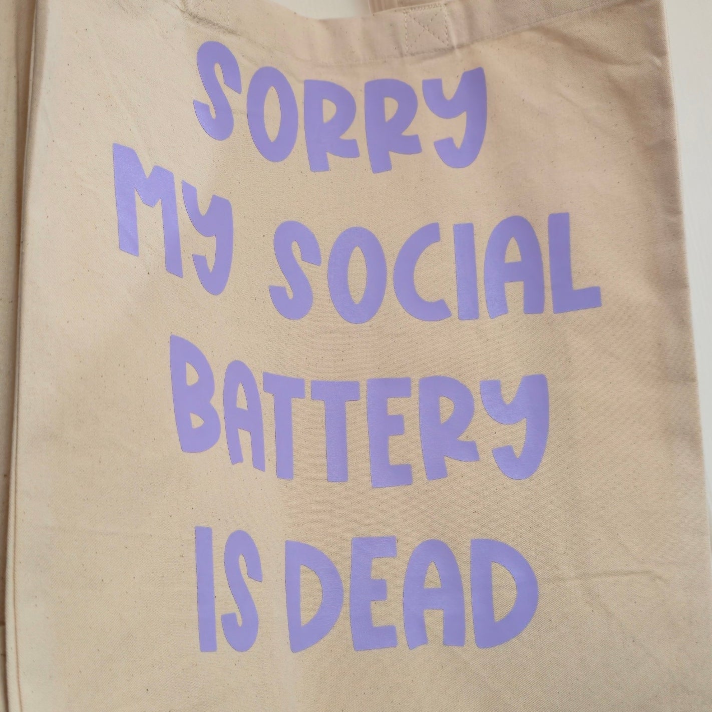 Tote Bag - Sorry my social battery is dead - Funny Bag - Gift