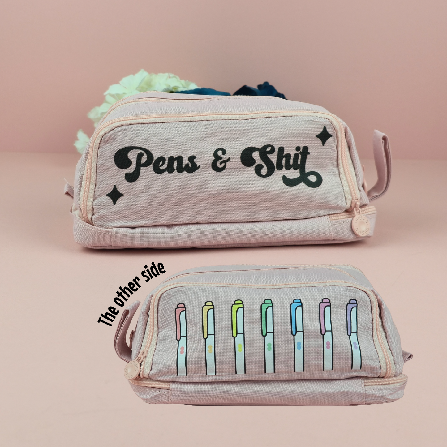 Pencil Case - Pens and Shit Decorated Pencil Case - Gift - Stationery Lover