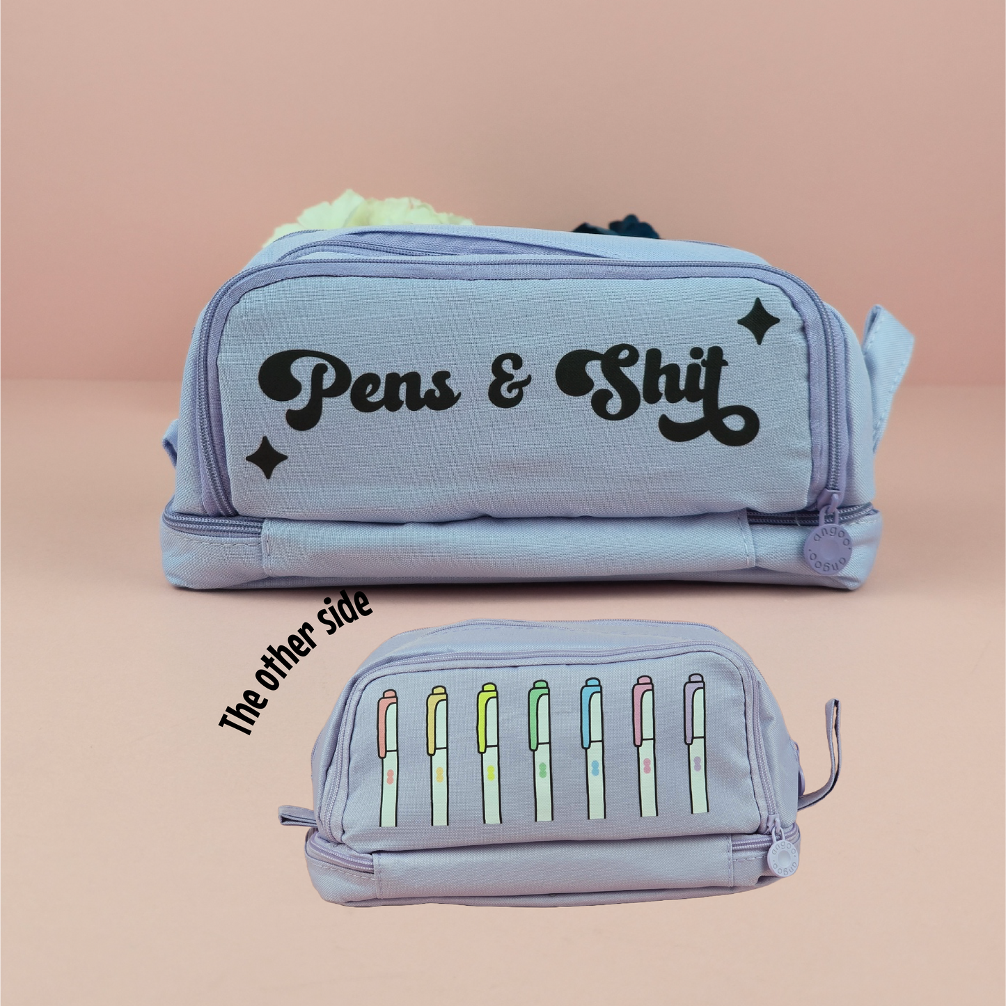 Pencil Case - Pens and Shit Decorated Pencil Case - Gift - Stationery Lover