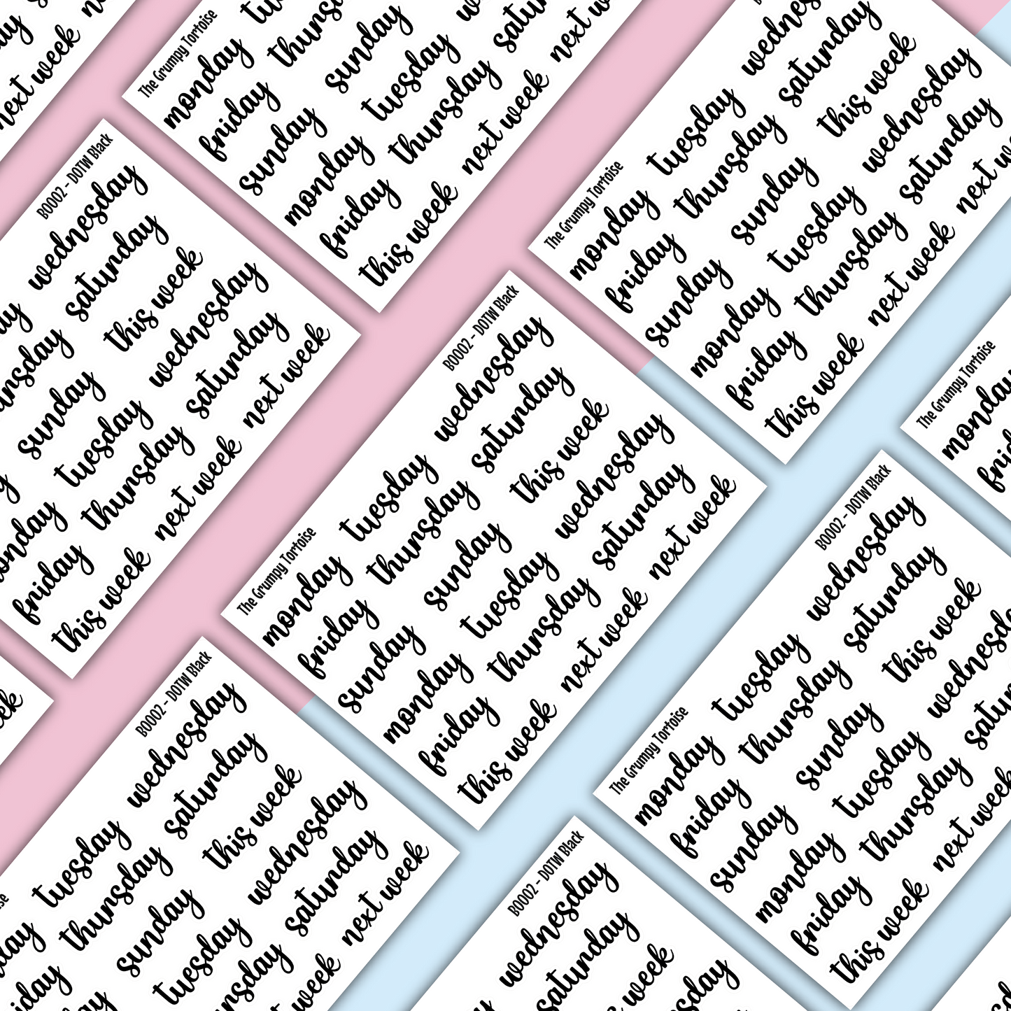 Days of the Week Functional Stickers