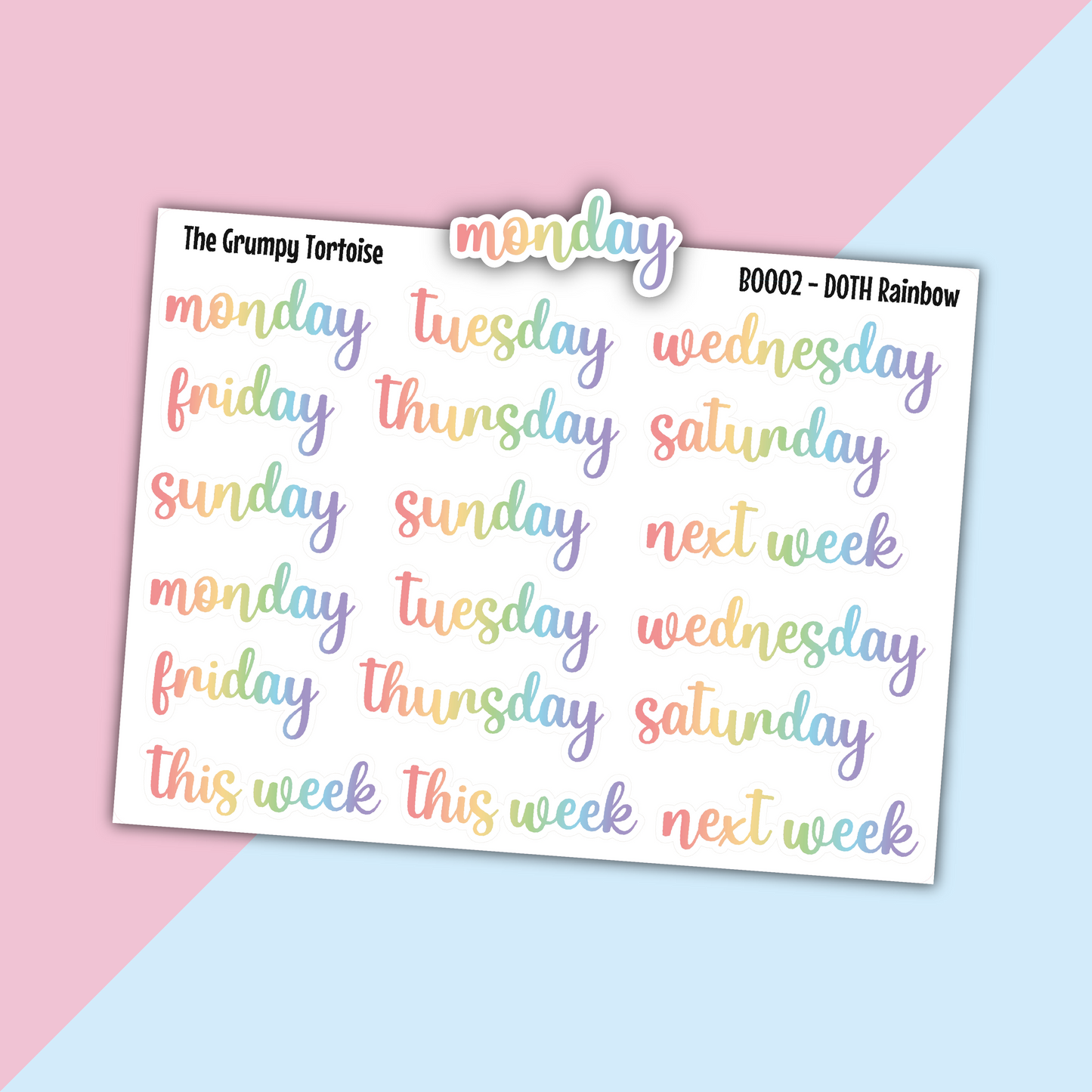 Days of the Week Functional Stickers