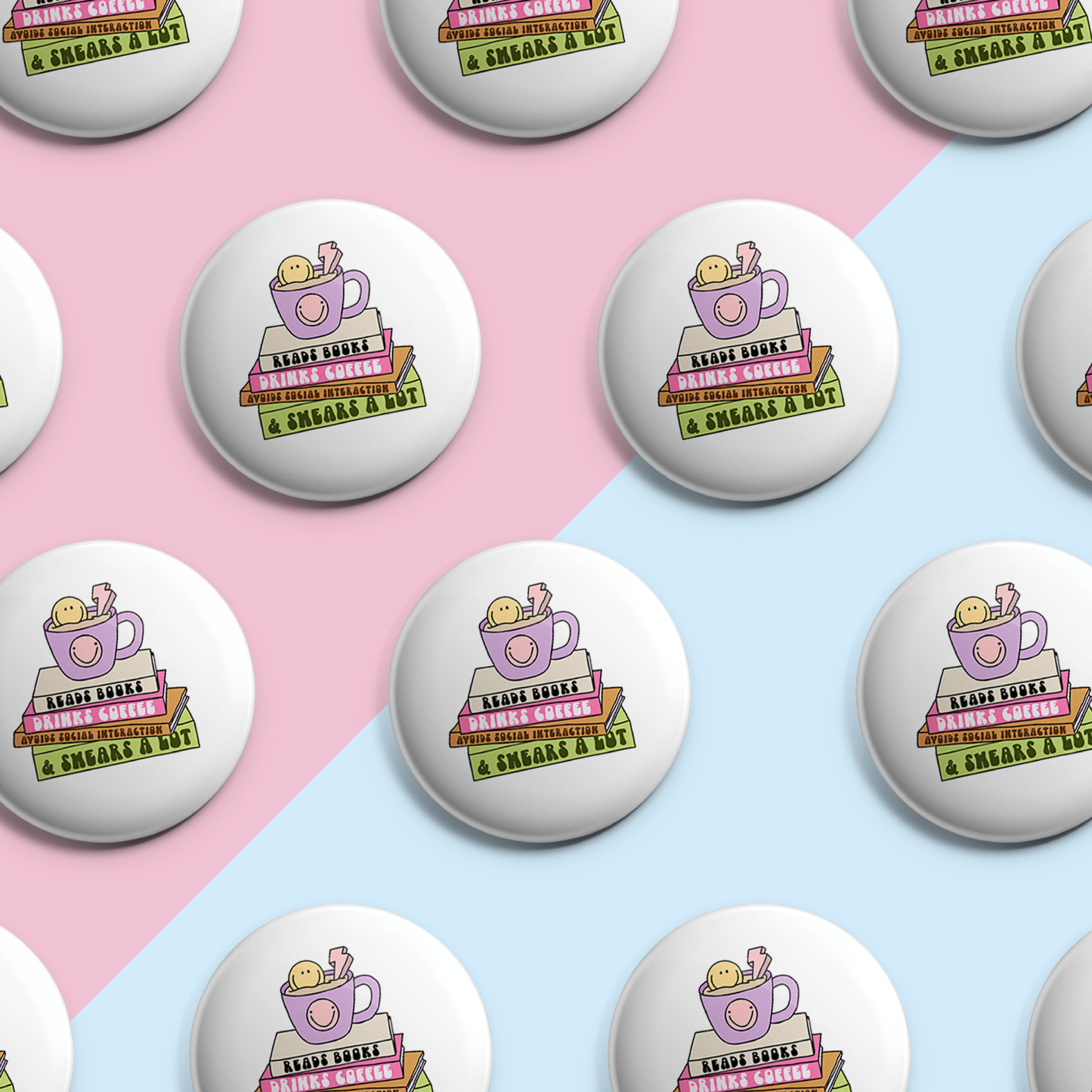 Read Books, Drink Coffee - Pin Badge