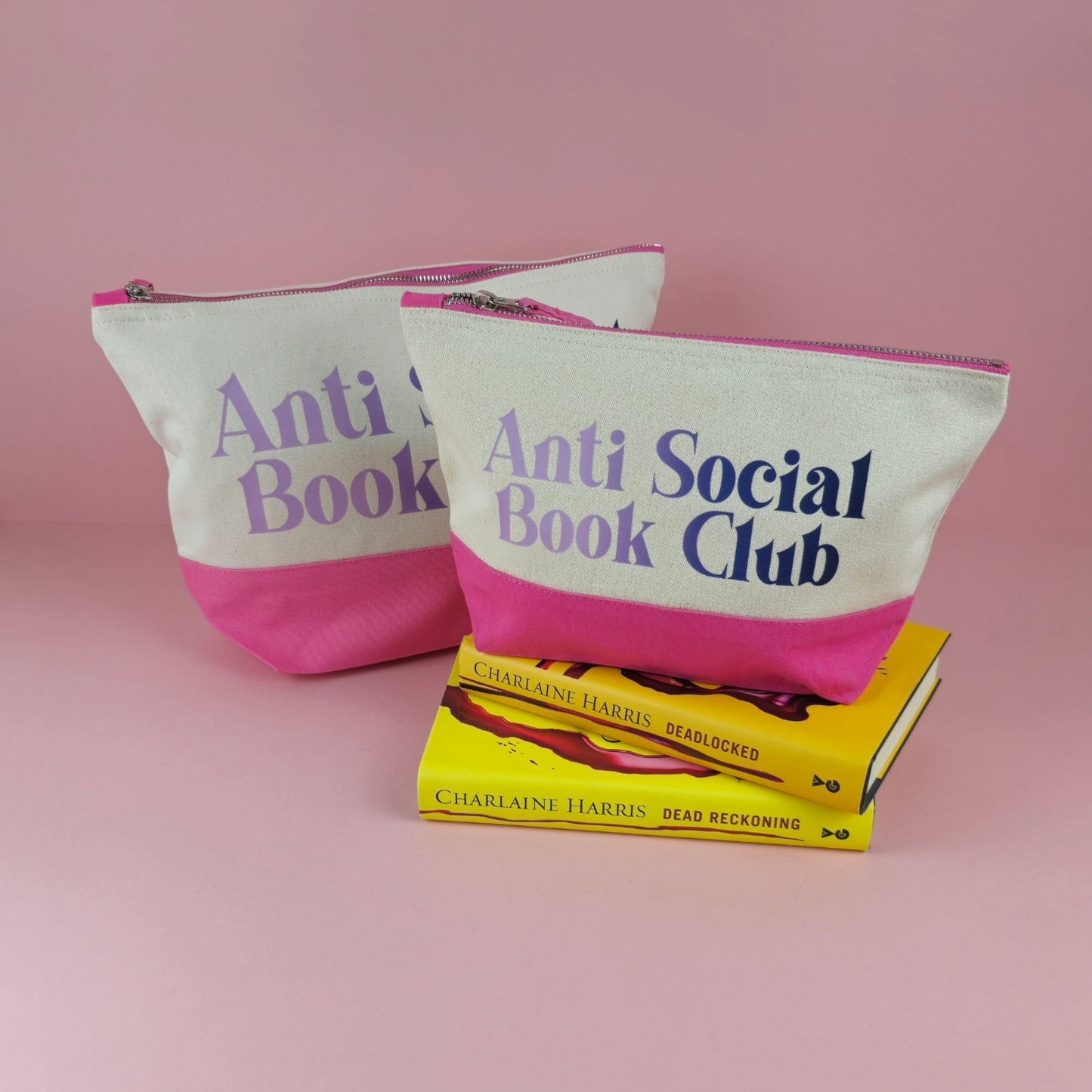 Anti Social Book Club Pink Pouch