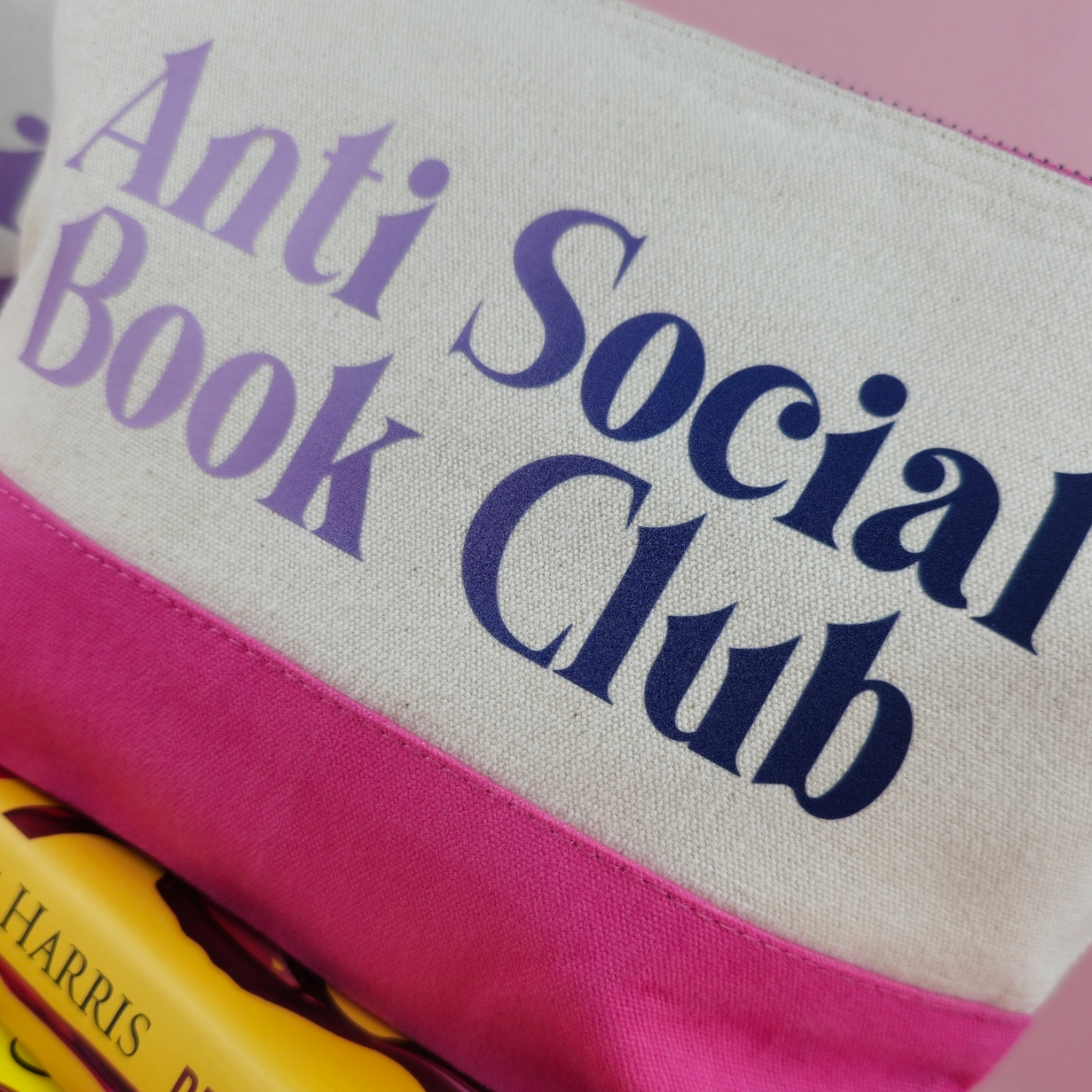 Anti Social Book Club Pink Pouch