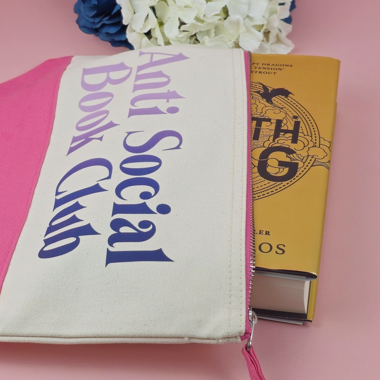 Anti Social Book Club Pink Pouch