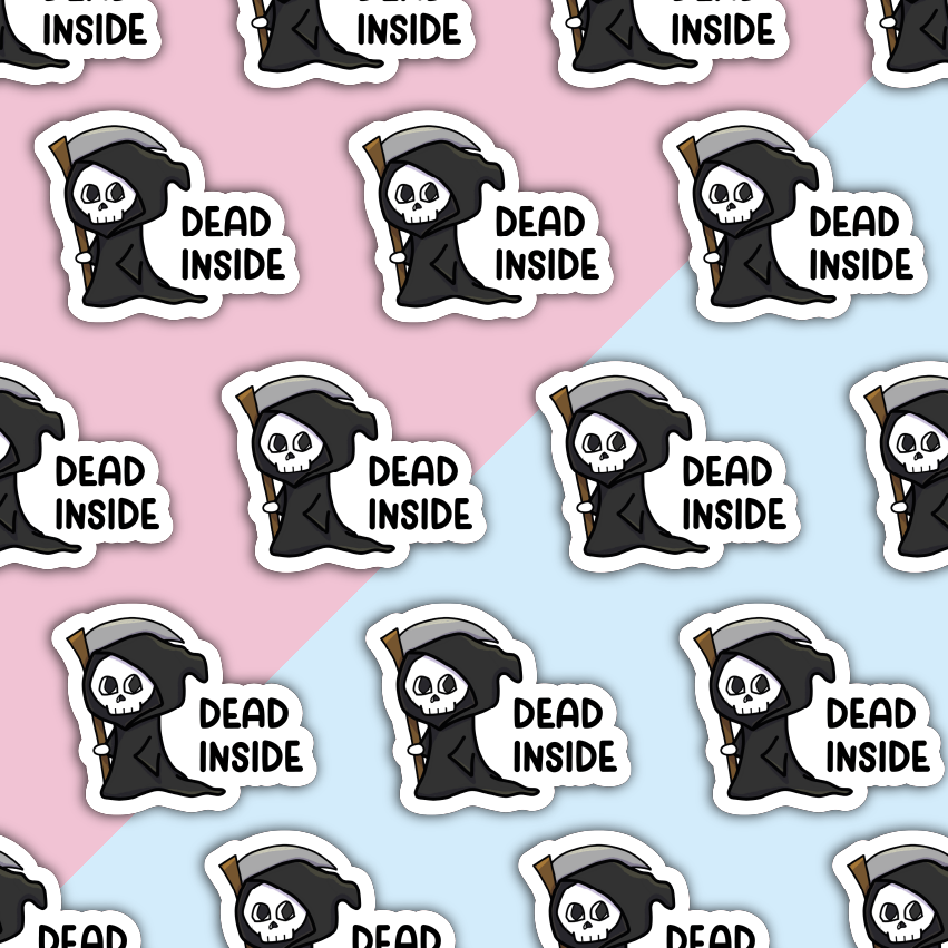 Dead Inside Die Cut Sticker