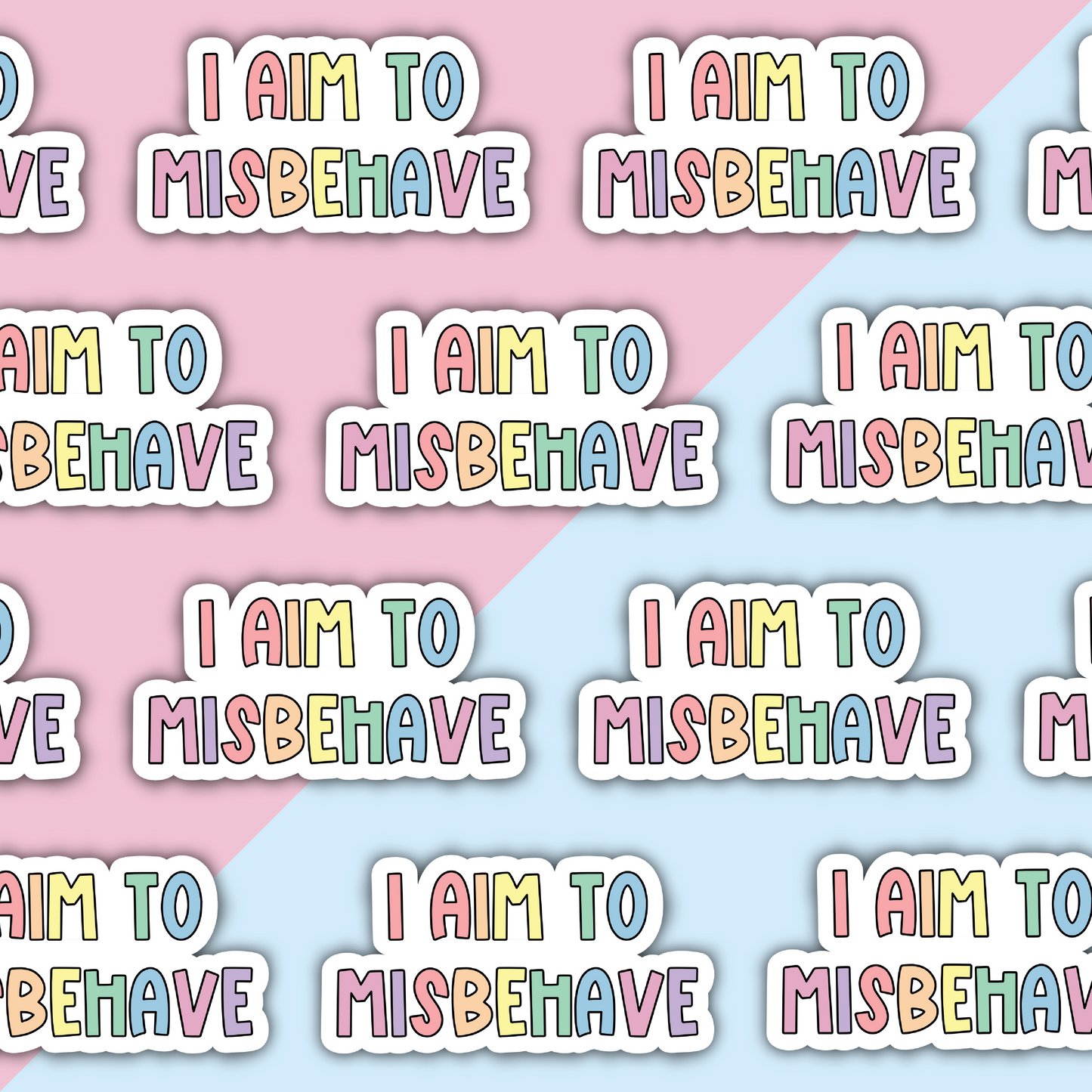 I Aim To Misbehave Die Cut Sticker