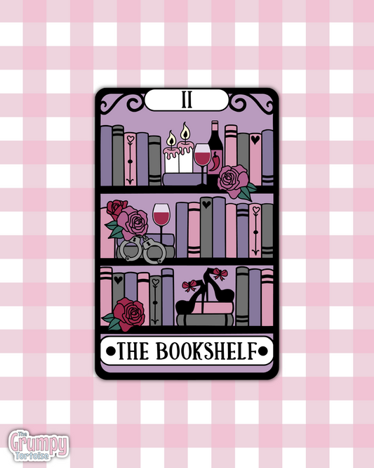 Waterproof Sticker | The Romance Bookshelf Tarot Card Die Cut Sticker | Bookish Sticker | Reading Sticker | Tarot Card Sticker