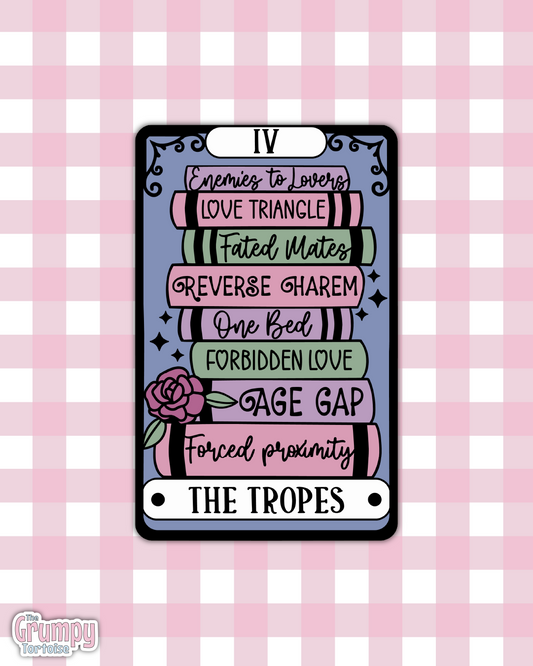 Waterproof Sticker | Romance Tropes Tarot Card Die Cut Sticker | Bookish Sticker | Reading Sticker | Tarot Card Sticker