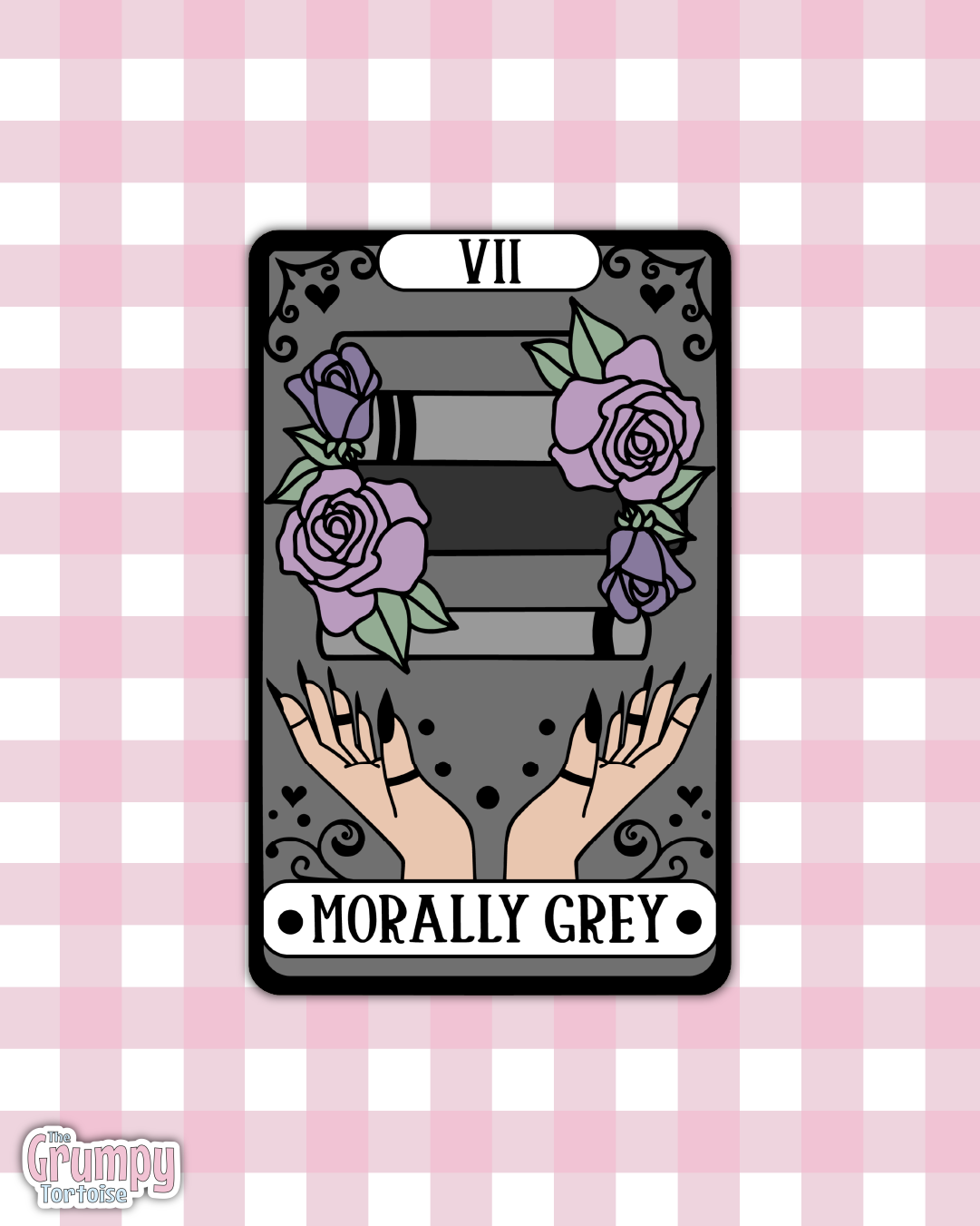 Waterproof Sticker | Morally Grey Tarot Card Die Cut Sticker | Bookish Sticker | Reading Sticker | Tarot Card Sticker