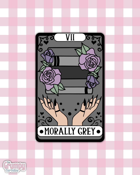 Waterproof Sticker | Morally Grey Tarot Card Die Cut Sticker | Bookish Sticker | Reading Sticker | Tarot Card Sticker