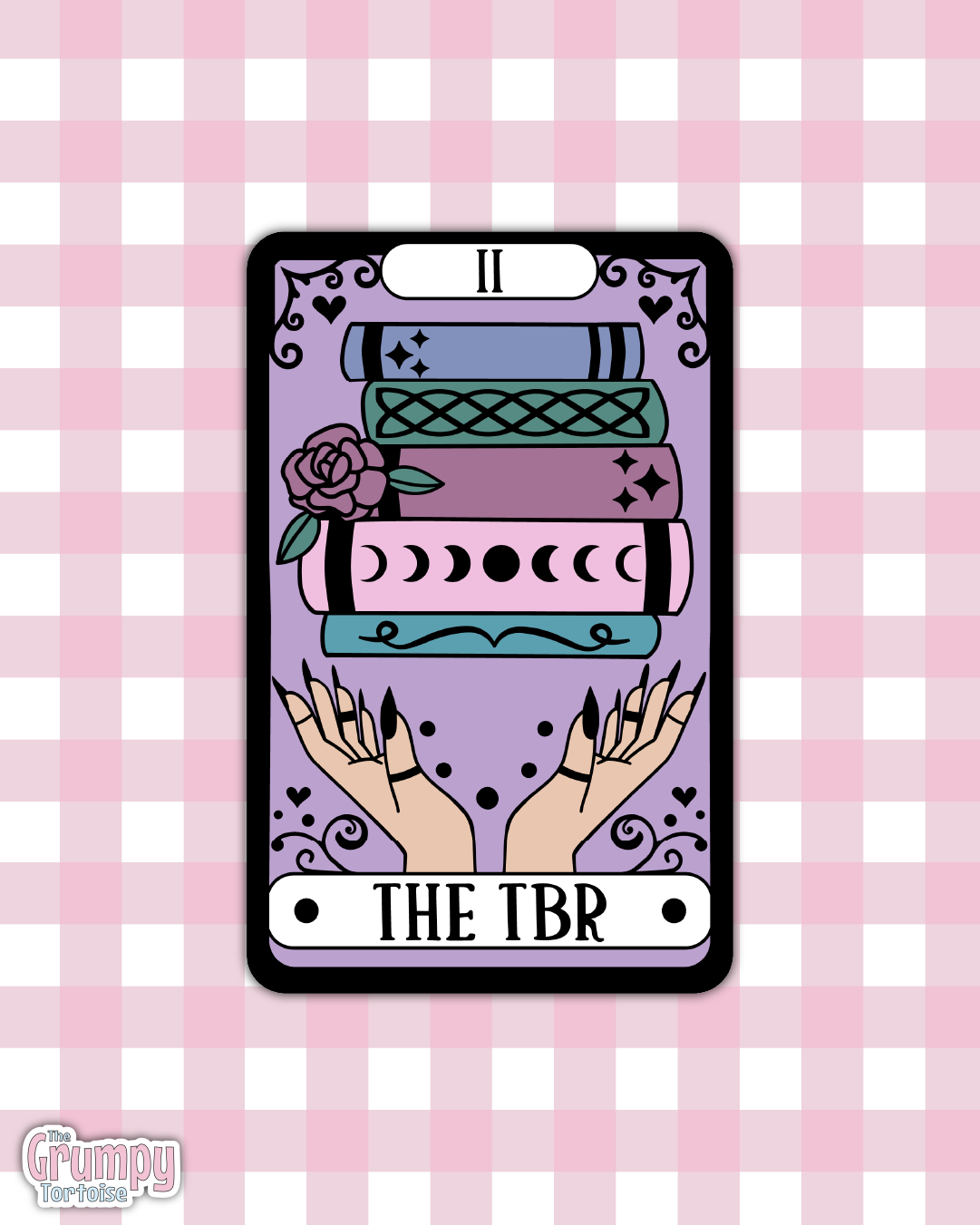 Waterproof Sticker | The TBR Tarot Card Die Cut Sticker | Bookish Sticker | Reading Sticker | Tarot Card Sticker