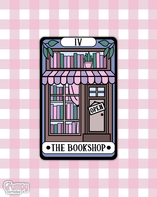 Waterproof Sticker | The Bookshop Tarot Card Die Cut Sticker | Bookish Sticker | Reading Sticker | Tarot Card Sticker