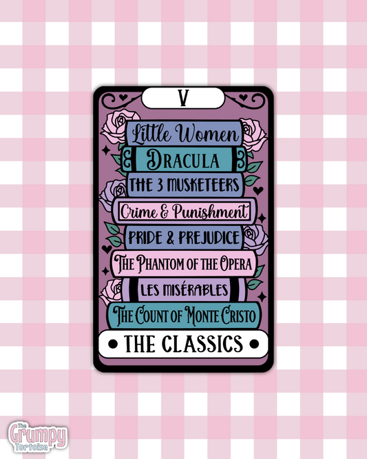 Waterproof Sticker | The Classics Tarot Card Die Cut Sticker | Bookish Sticker | Reading Sticker | Tarot Card Sticker