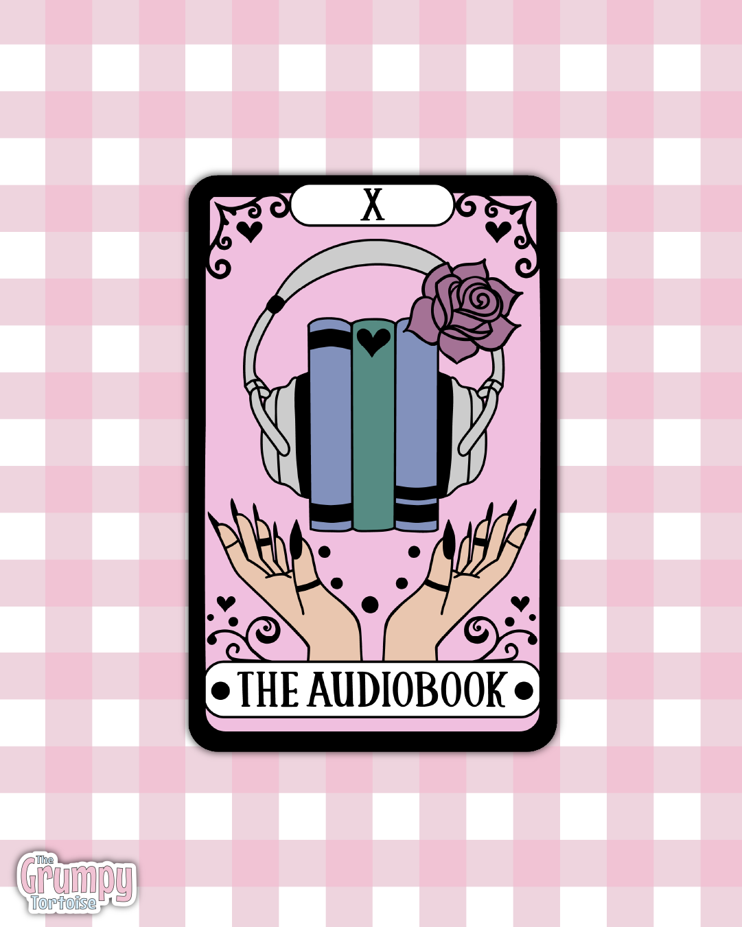 Waterproof Sticker | The Audiobook Tarot Card Die Cut Sticker | Bookish Sticker | Reading Sticker | Tarot Card Sticker