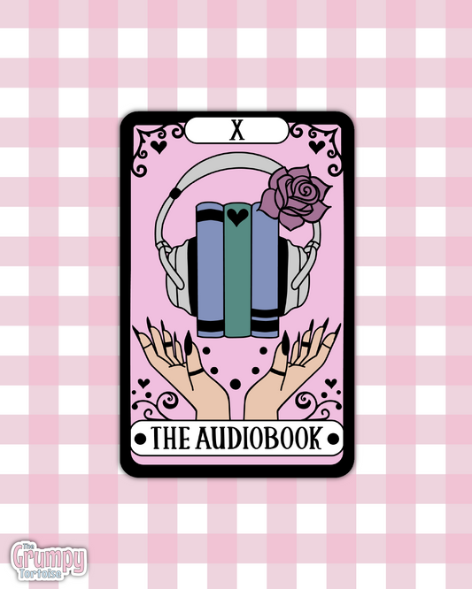 Waterproof Sticker | The Audiobook Tarot Card Die Cut Sticker | Bookish Sticker | Reading Sticker | Tarot Card Sticker
