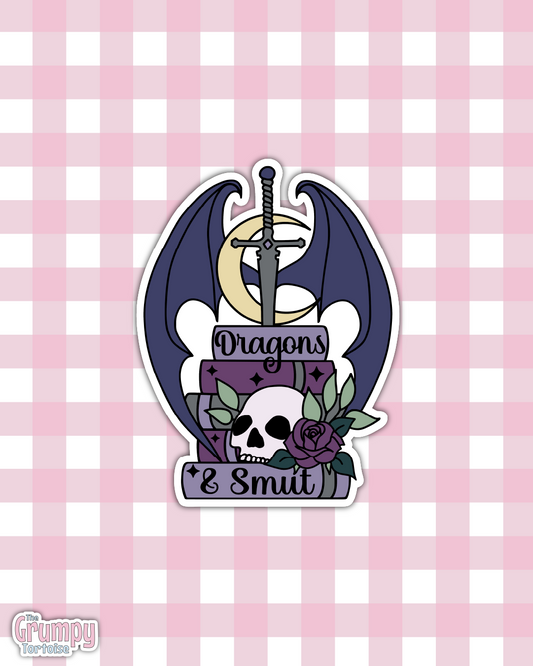 Waterproof Sticker | Dragons & Smut Die Cut Sticker | Bookish Sticker | Reading Sticker