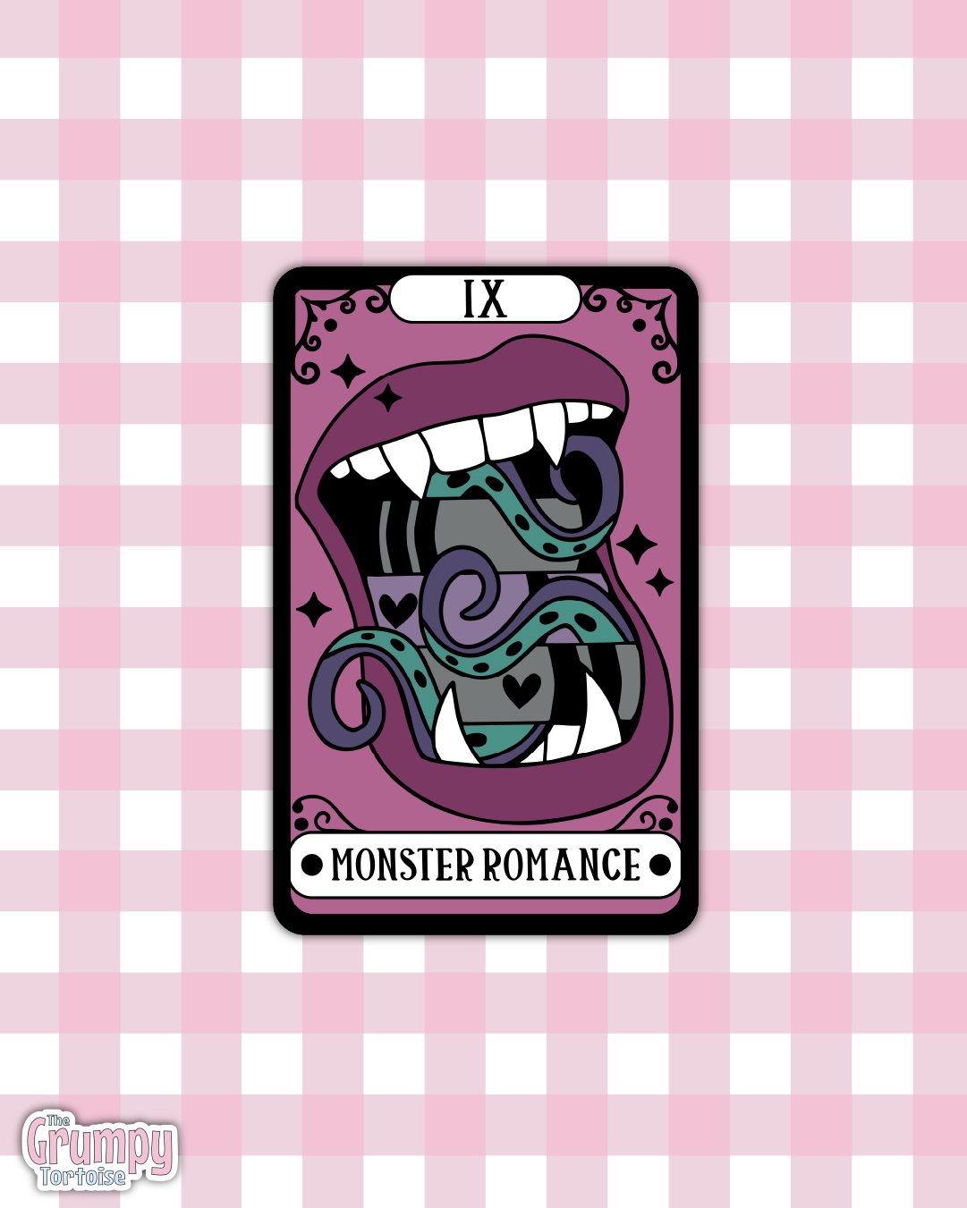 Waterproof Sticker | Monster Romance Tarot Card Die Cut Sticker | Bookish Sticker | Reading Sticker | Tarot Card Sticker