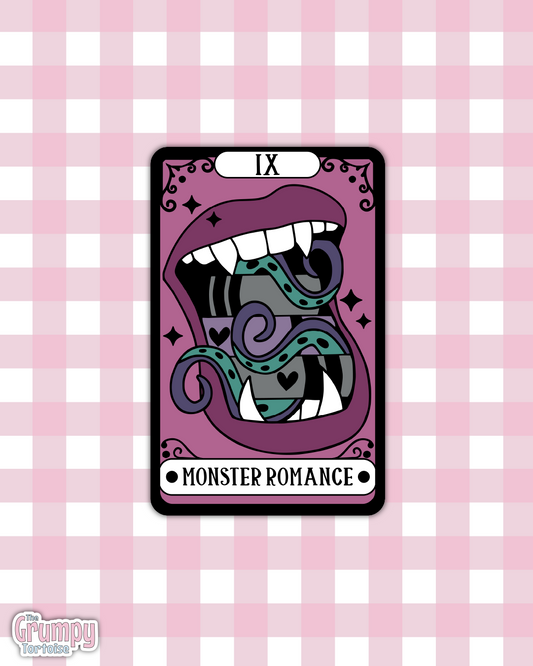 Waterproof Sticker | Monster Romance Tarot Card Die Cut Sticker | Bookish Sticker | Reading Sticker | Tarot Card Sticker