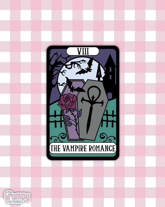 Waterproof Sticker | The Vampire Romance Tarot Card Die Cut Sticker | Bookish Sticker | Reading Sticker | Tarot Card Sticker
