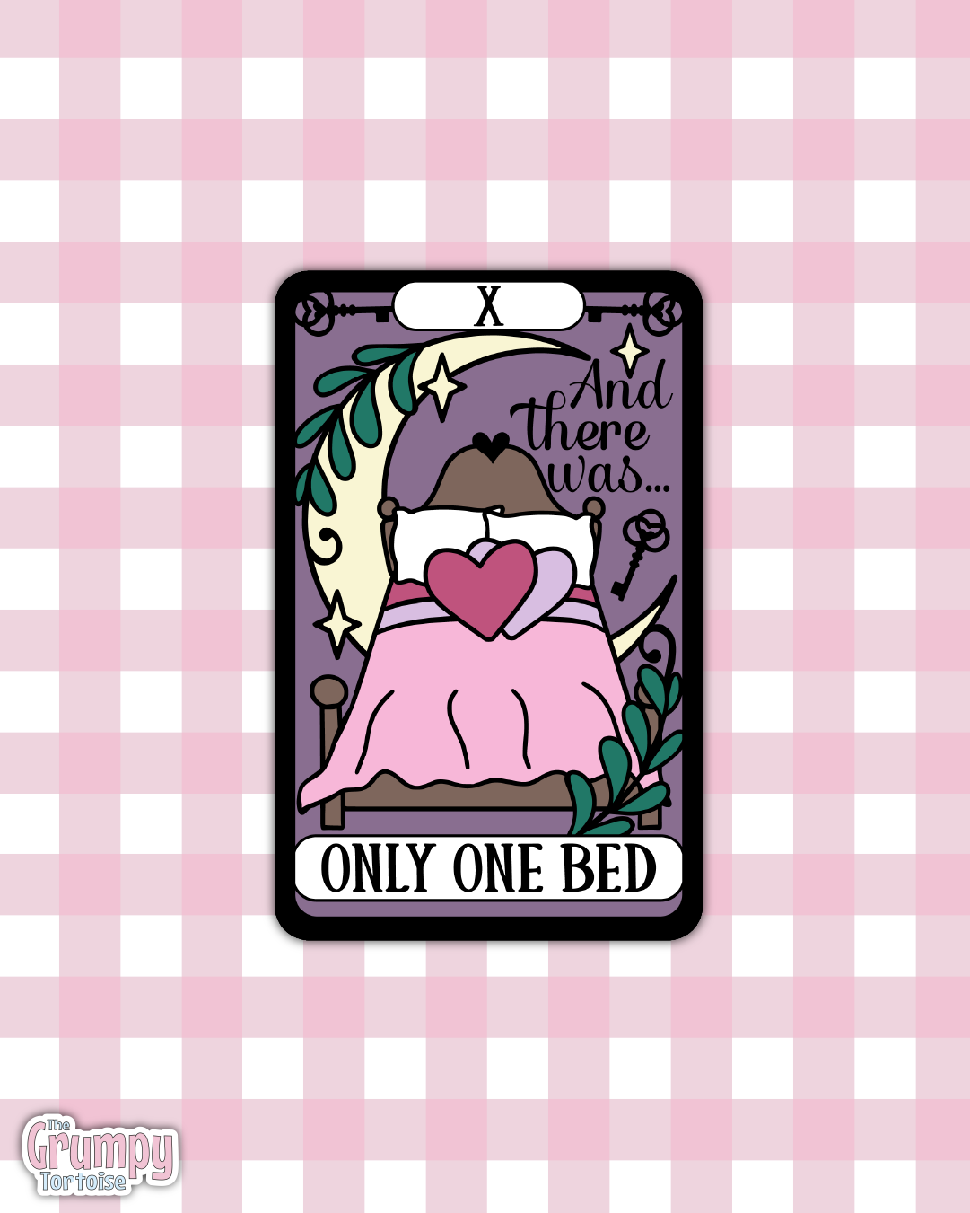 Waterproof Sticker | Only One Bed Tarot Card Die Cut Sticker | Bookish Sticker | Reading Sticker | Tarot Card Sticker