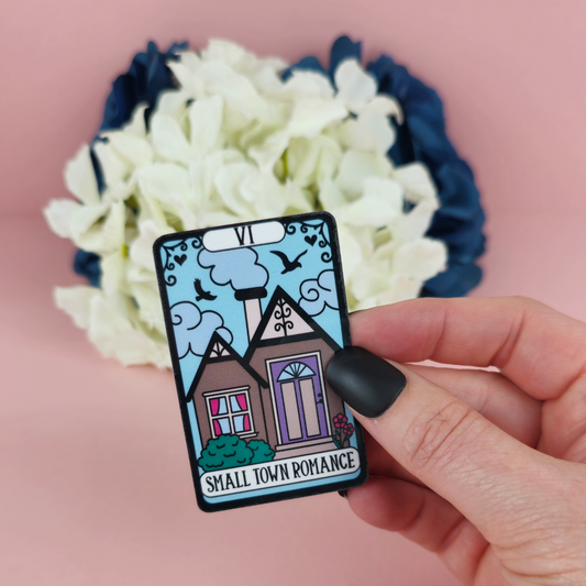 Waterproof Sticker | Small Town Romance Tarot Card Die Cut Sticker | Bookish Sticker | Reading Sticker | Tarot Card Sticker
