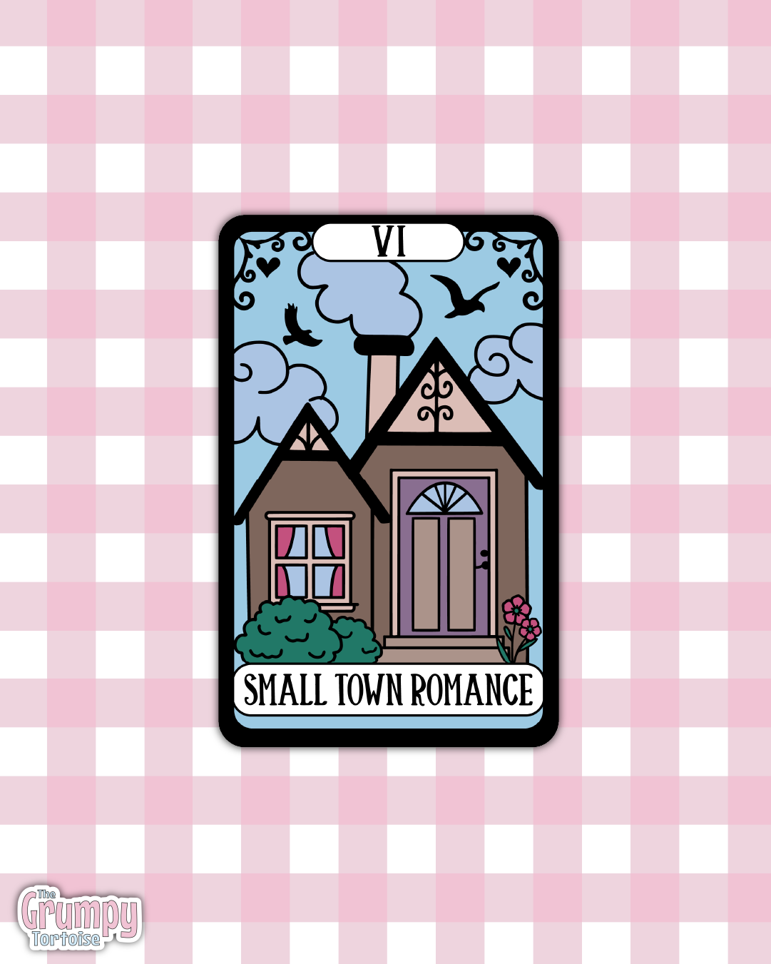 Waterproof Sticker | Small Town Romance Tarot Card Die Cut Sticker | Bookish Sticker | Reading Sticker | Tarot Card Sticker