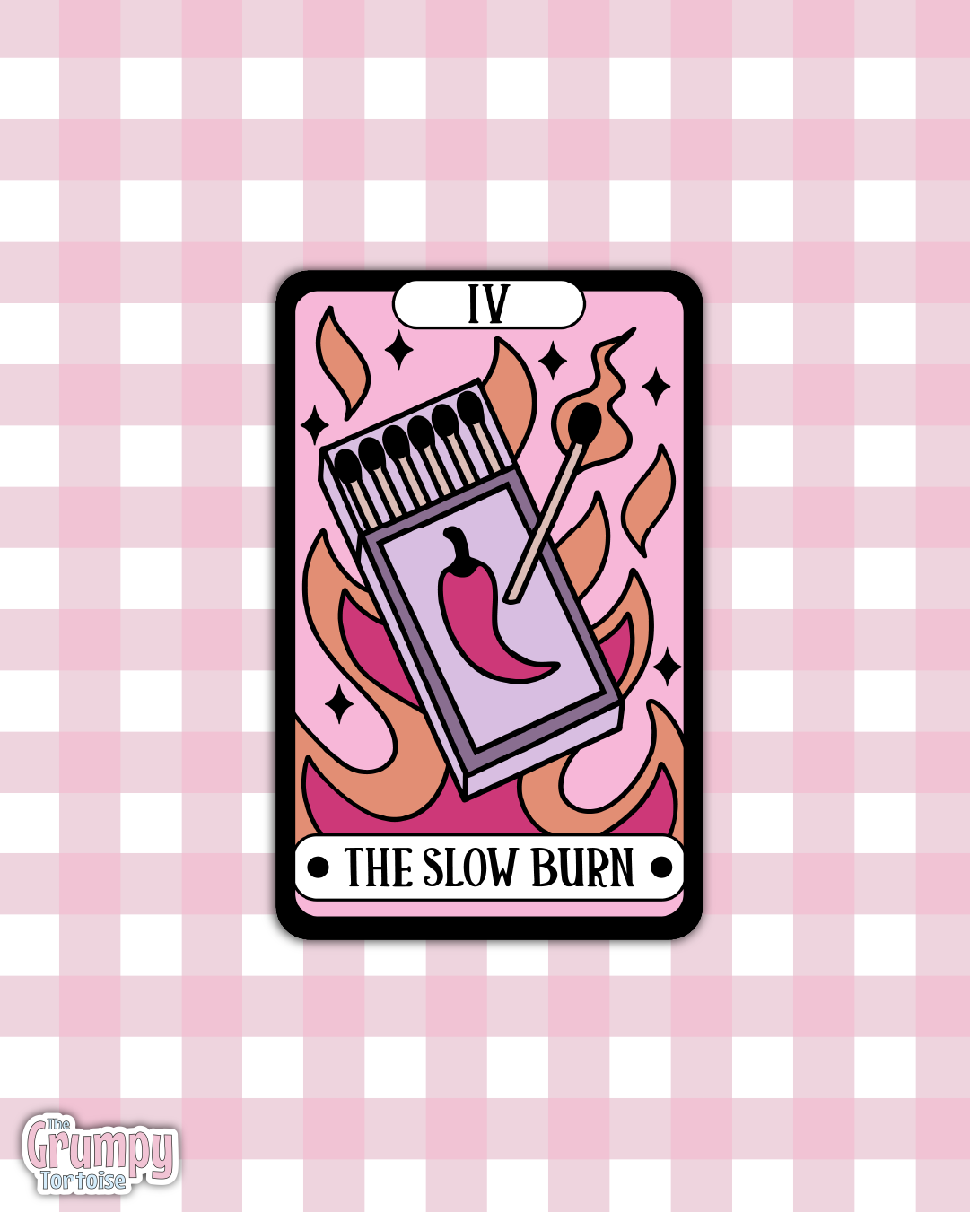 Waterproof Sticker | The Slow Burn Tarot Card Die Cut Sticker | Bookish Sticker | Reading Sticker | Tarot Card Sticker