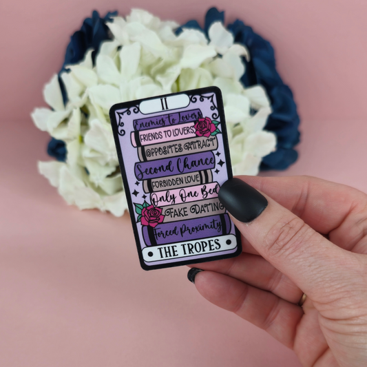 Waterproof Sticker | The Romance Tropes Tarot Card Die Cut Sticker | Bookish Sticker | Reading Sticker | Tarot Card Sticker