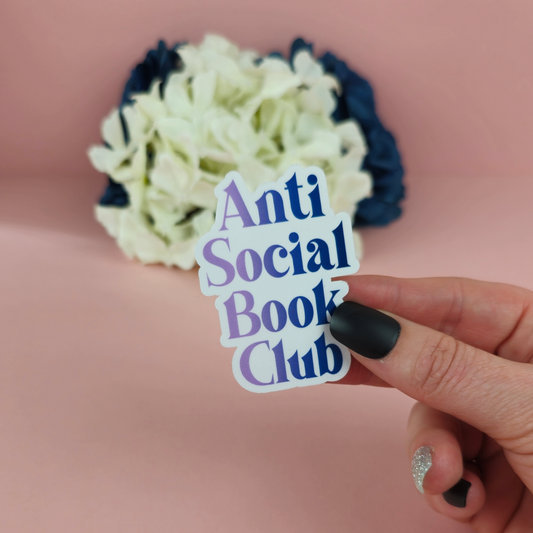 Waterproof Sticker | Anti Social Book Club Die Cut Sticker | Bookish Sticker | Reading Sticker