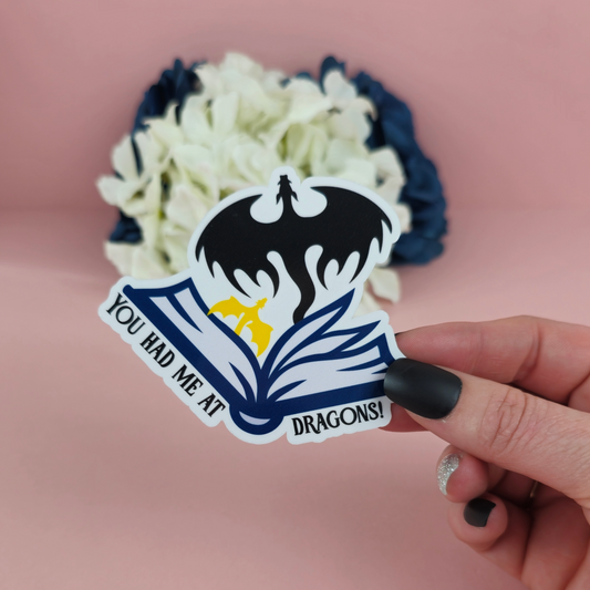 Waterproof Sticker | You had me at Dragons Die Cut Sticker | Bookish Sticker | Reading Sticker | Kindle Sticker