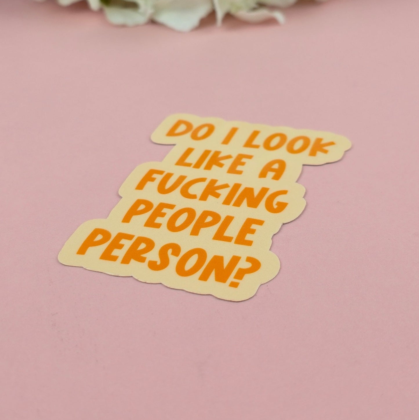 Waterproof Sticker - Do I look a people person? Single Sticker - Sarcastic Sticker - Funny Sticker - Sassy