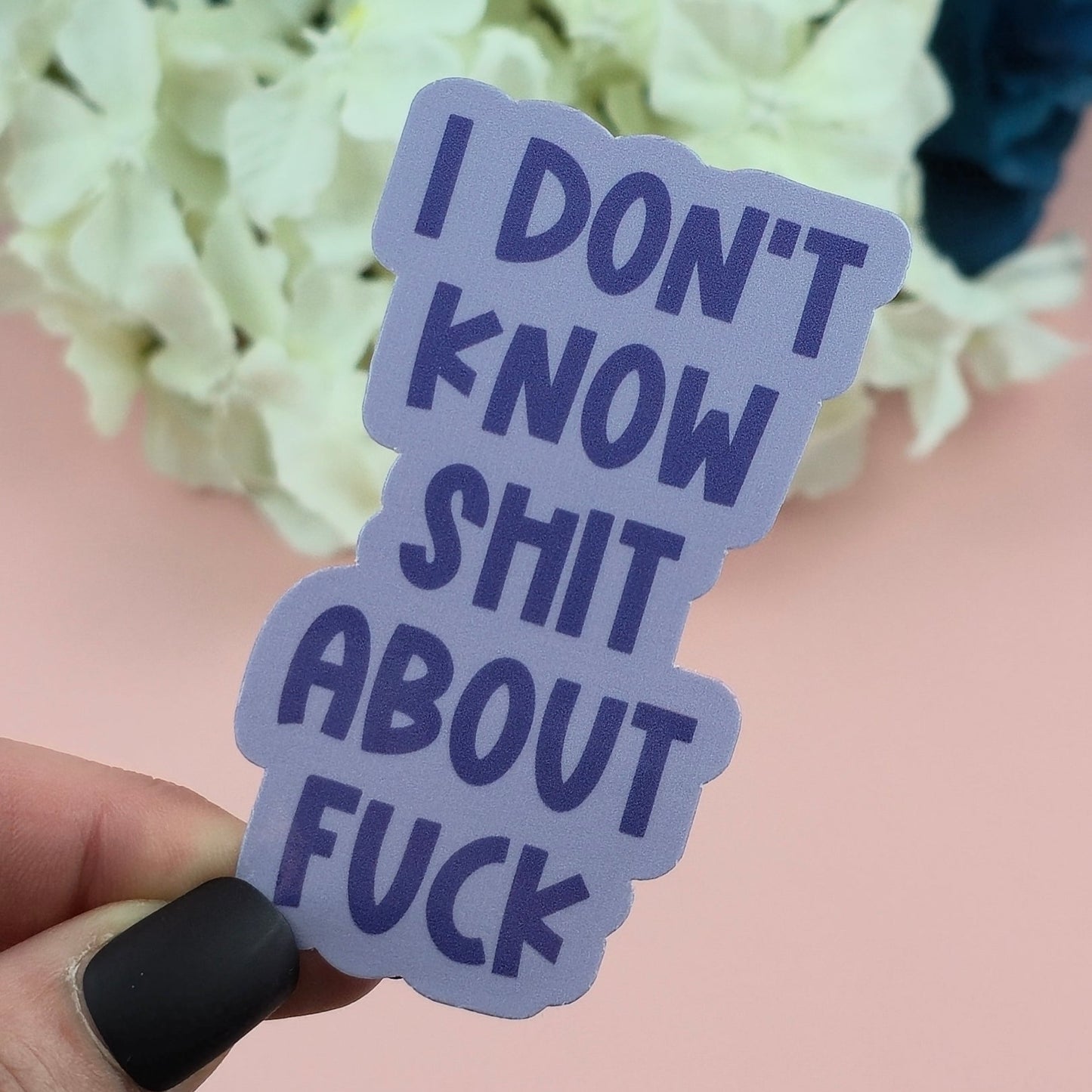 Waterproof Sticker - I don't know shit about fuck Single Sticker - Sarcastic Sticker - Funny Sticker - Sassy