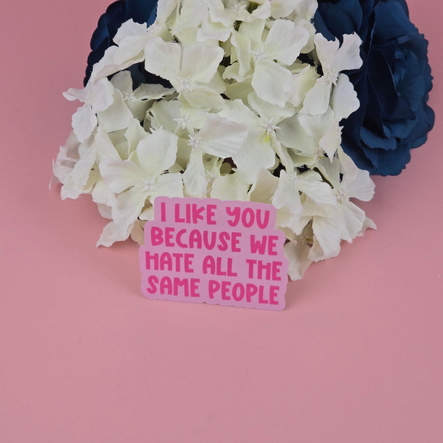 Waterproof Sticker - I like you because we hate all the same people Single Sticker - Sarcastic Sticker |-Funny Sticker - Sassy