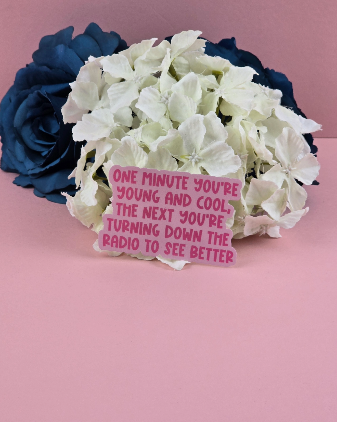 Waterproof Sticker - One minute you're young and cool - Sarcastic Sticker - Funny Sticker - Sassy