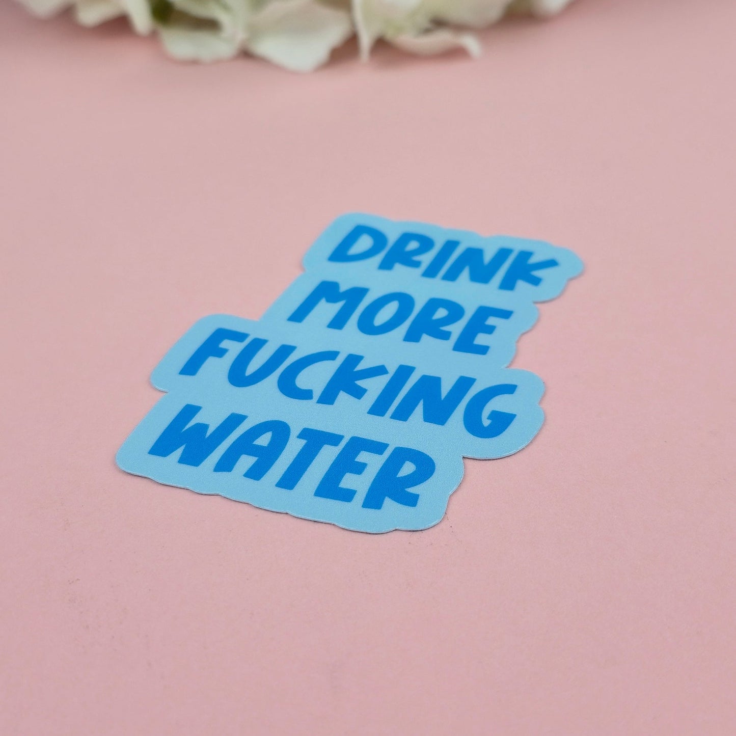 Waterproof Sticker | Drink More Fucking Water Single Sticker | Sarcastic Sticker | Funny Sticker | Sassy