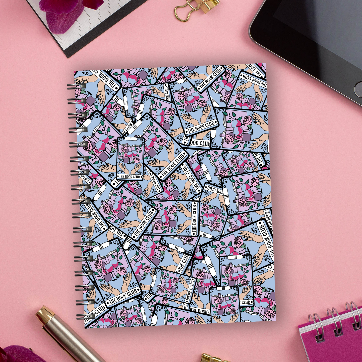 Spiral Notebooks - The Book Club Wire Bound Notebook - Lined Journal - Gift