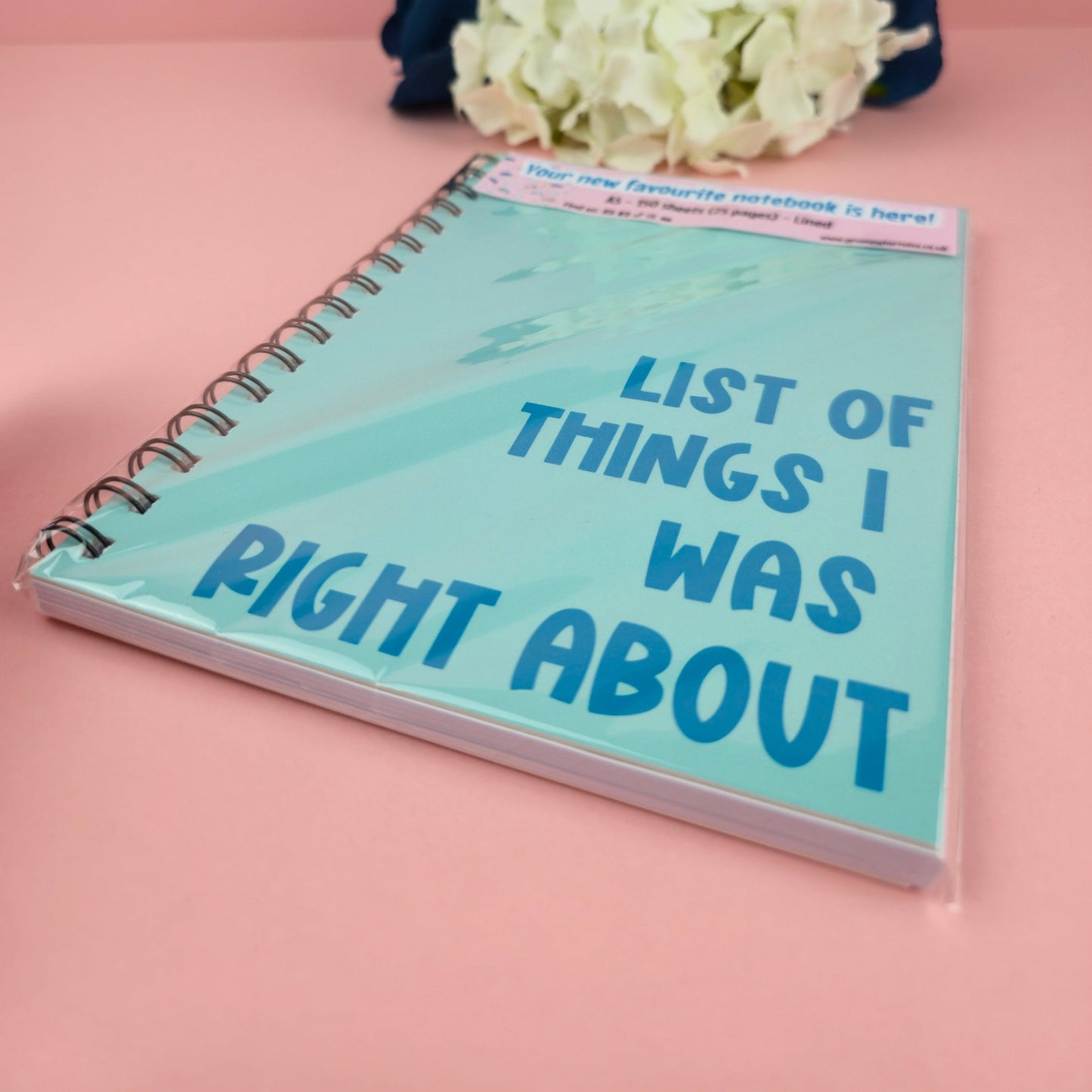 Spiral Notebooks | List of Things I was Right About Notebook | Lined Journal | Gift |