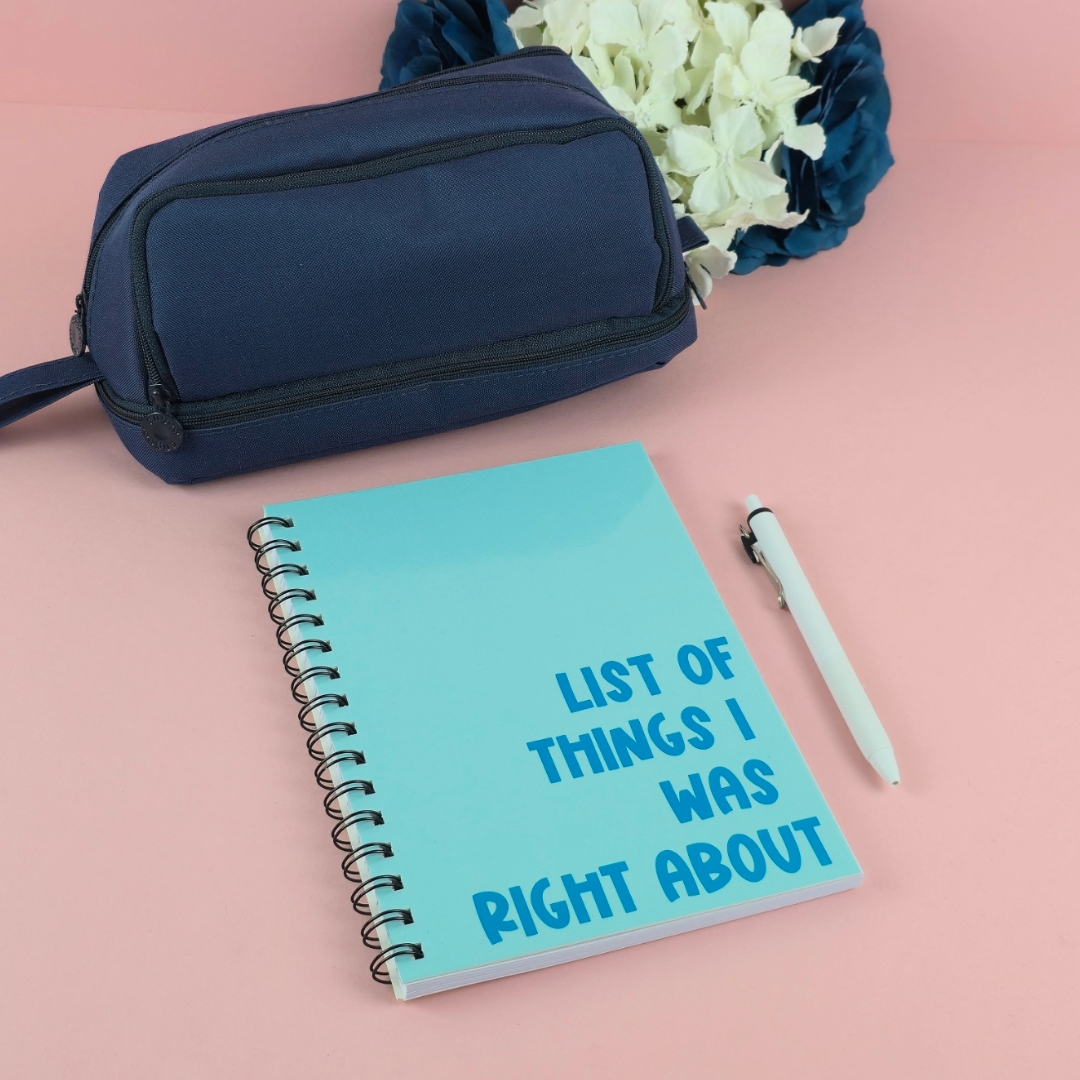 Spiral Notebooks | List of Things I was Right About Notebook | Lined Journal | Gift |