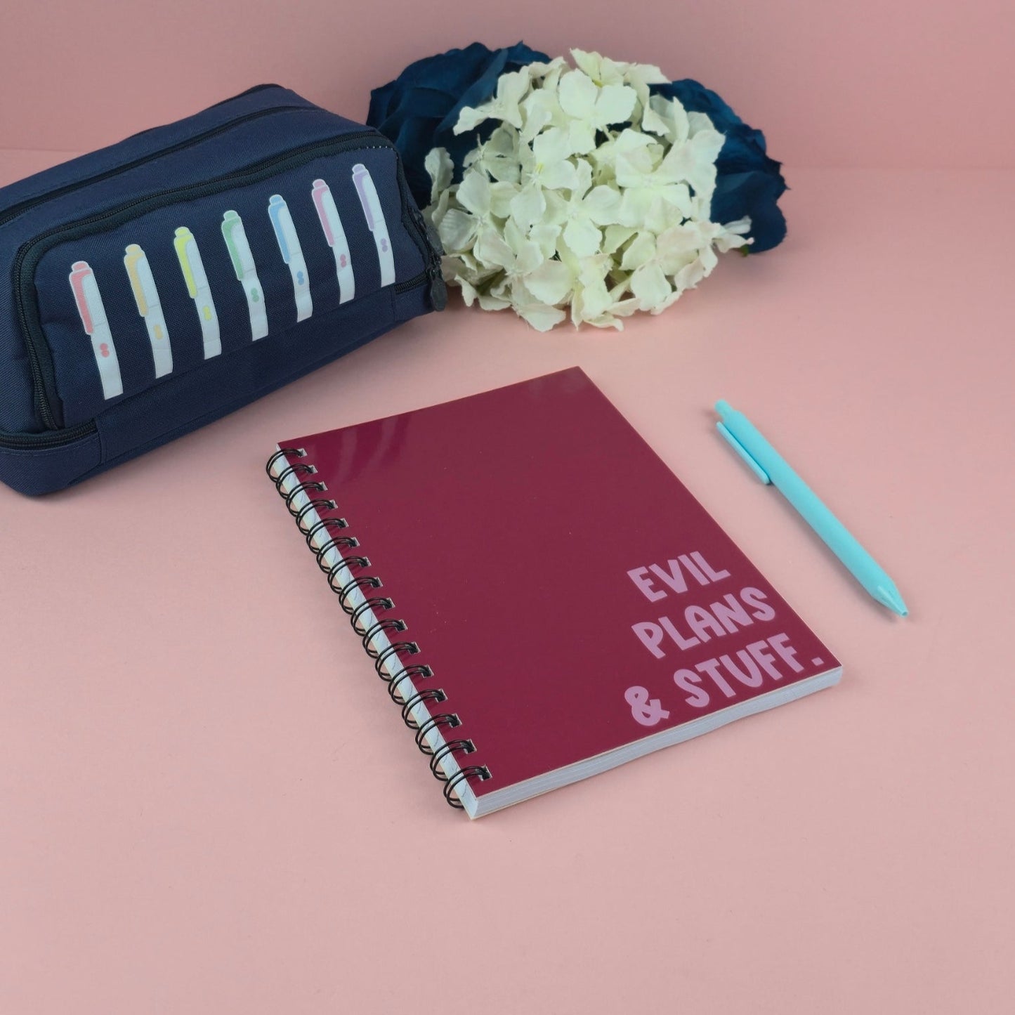 Spiral Notebooks | Evil Plans & Stuff Notebook | Lined Journal | Gift |