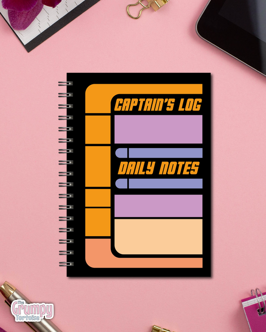 Spiral Notebooks - Captains Log Notebook - Lined Journal - Gift - Star Trek TNG
