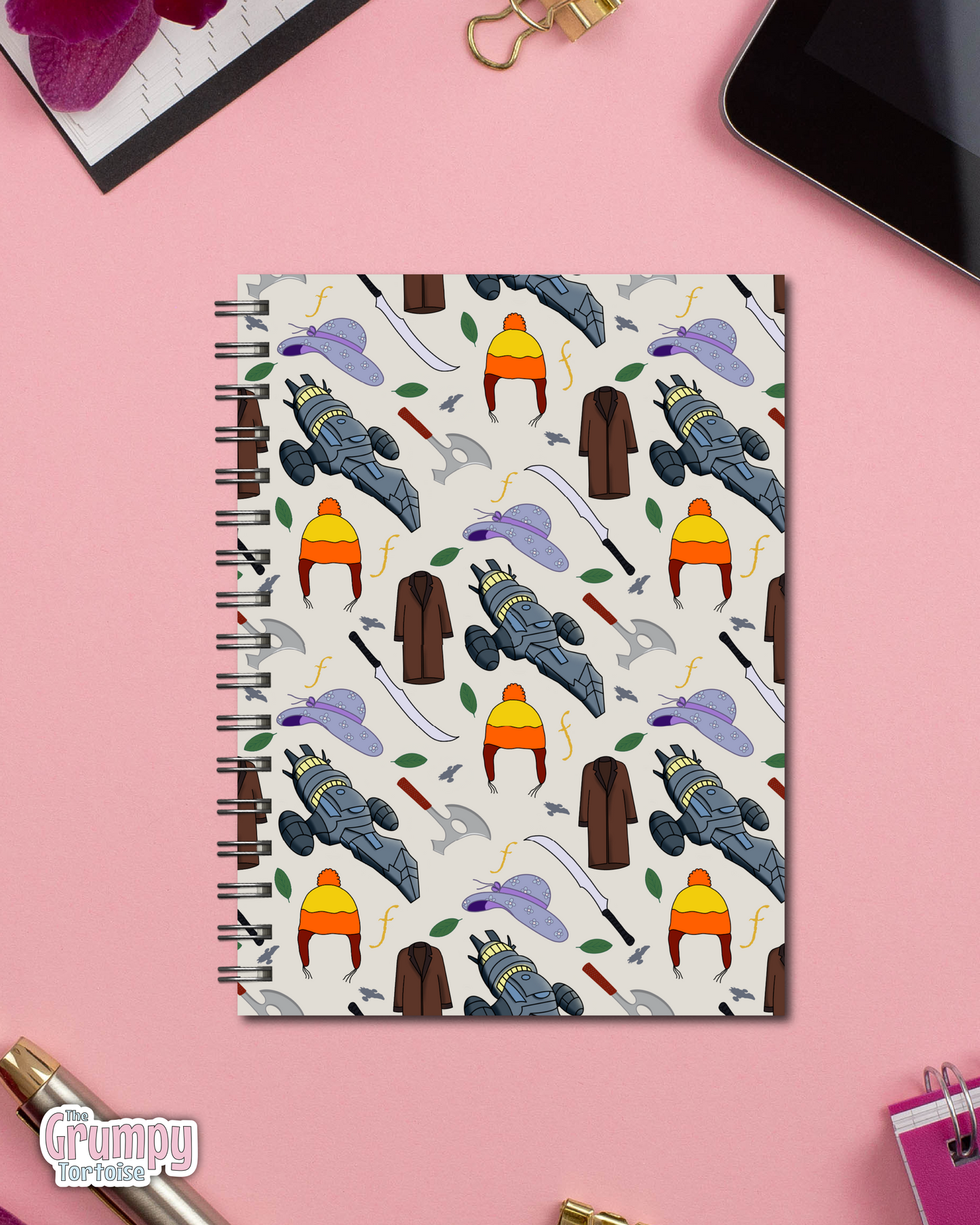 Spiral Notebooks - Firefly Patterned Notebook - Lined Journal - Gift
