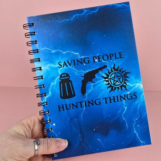 Spiral Notebooks - Saving People Hunting Things Wire Bound Notebook - Lined Journal - Gift