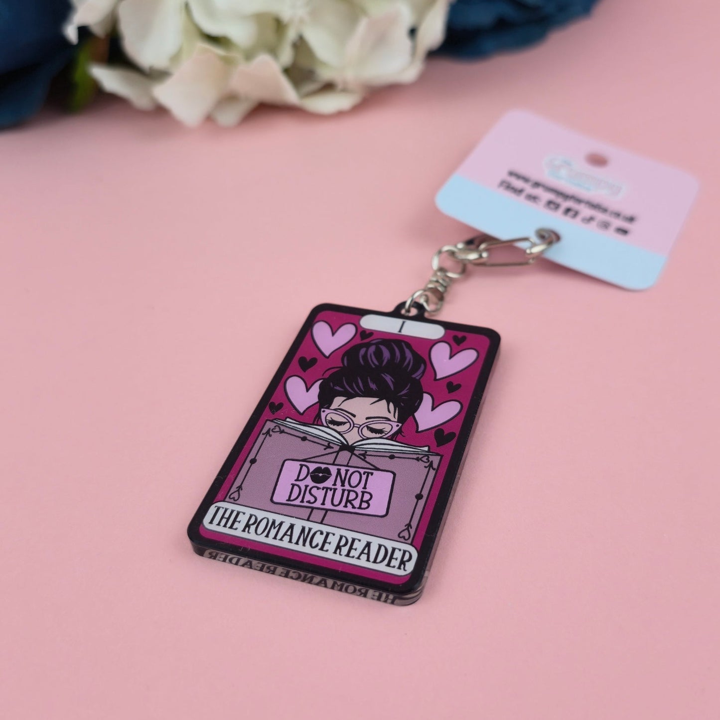 Acrylic Keyring - The Romance Reader Tarot Card Keyring - Book - Gift