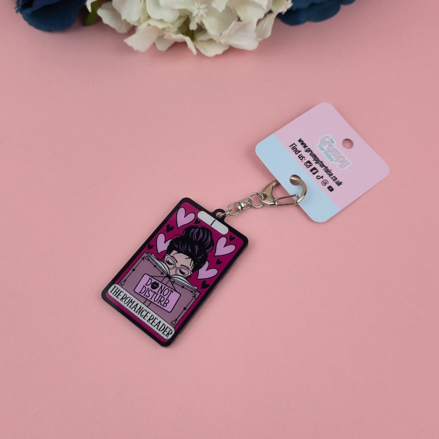 Acrylic Keyring - The Romance Reader Tarot Card Keyring - Book - Gift