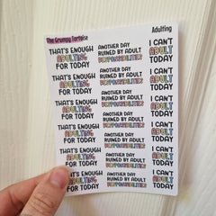 SECONDS - Sweary & Sarcastic Stickers