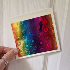 Holographic Heart Rainbow Sticker Pockets - DISCONTINUED