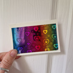 Holographic Heart Rainbow Sticker Pockets - DISCONTINUED